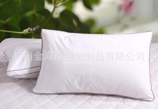 批發(fā)采購(gòu)枕芯、保健枕-工廠直銷(xiāo) 黑邊立體枕頭全棉枕頭枕芯 單人羽絲絨枕 秋季冬季.